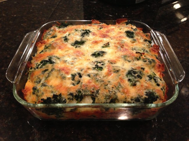 Spinach and WHite Cheddar Strata